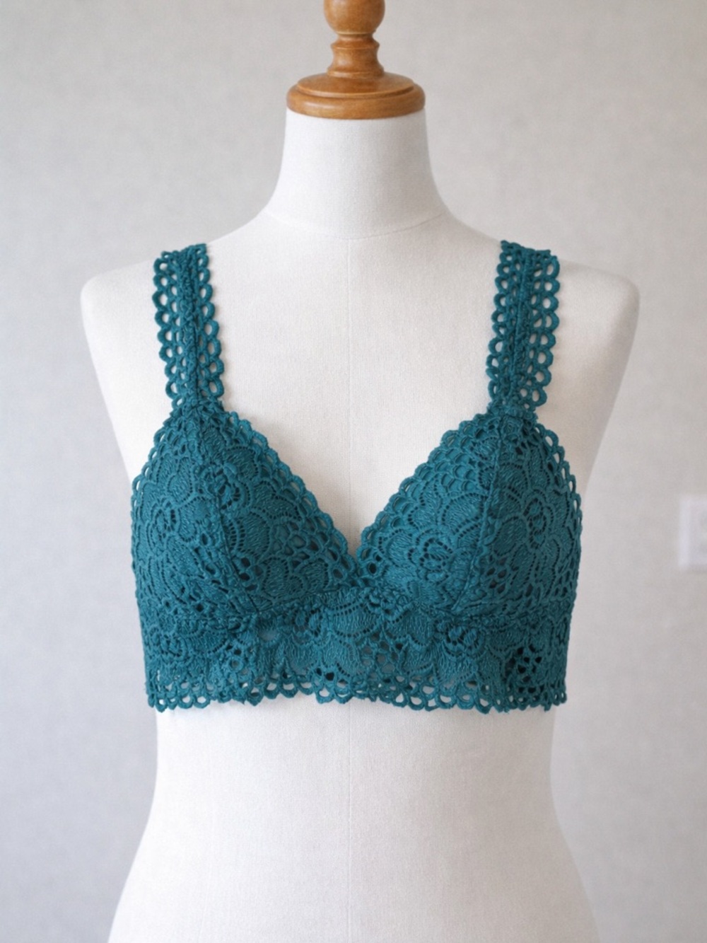 aerie Teal Crochet Lace Bralette